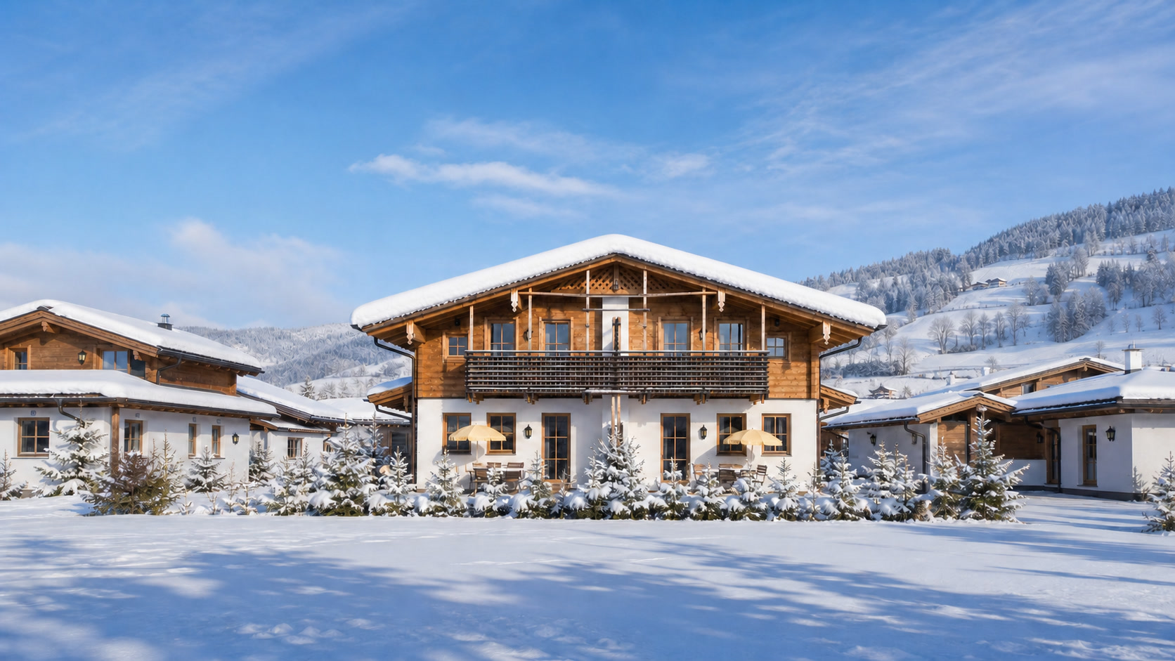 Alpenchalets im Winter
